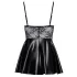 Noir - robe brillante avec haut dentelle (noir) - M