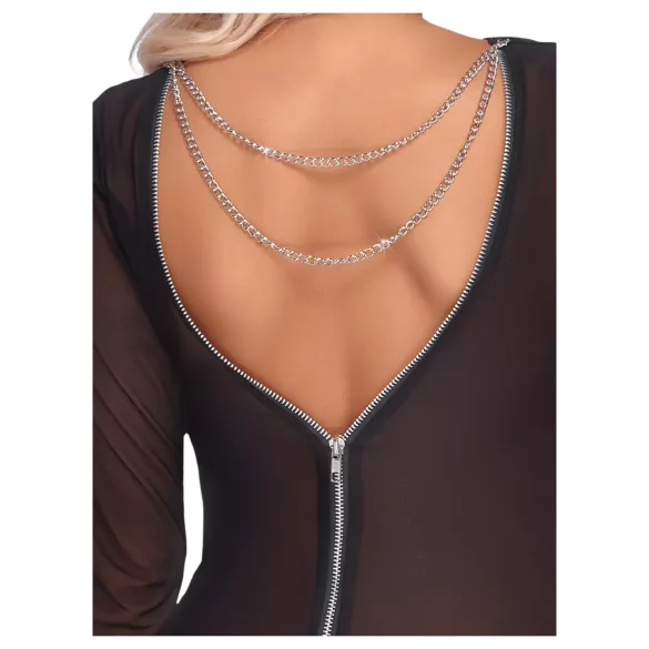 Cottelli Party - robe transparente avec fermeture éclair - noir - M