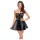 Noir - robe mini moulante - haut dentelle - effet brillant - noir