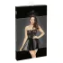 Noir - robe mini moulante - haut dentelle - effet brillant - noir - M