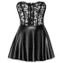 Noir - robe mini moulante - haut dentelle - effet brillant - noir - M
