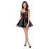Noir - robe mini moulante - haut dentelle - effet brillant - noir - L