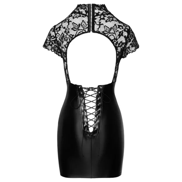 Noir - robe moulante brillante corset dentelle haut noir