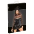 Noir - robe moulante transparente haut brillant - noir