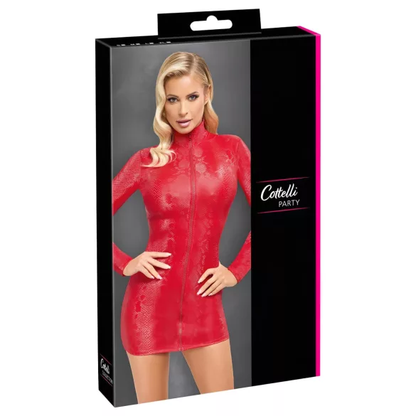 Cottelli - robe courte effet serpent - rouge - L
