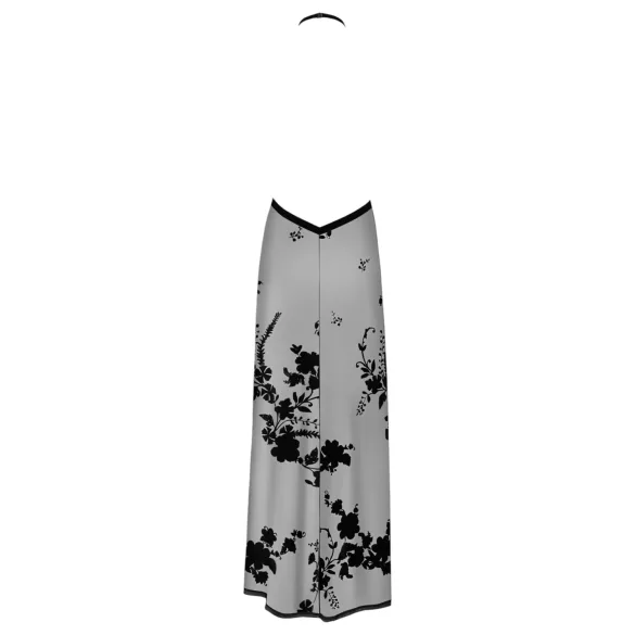Noir - robe maxi transparente motif floral (noir)