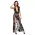 Noir - robe maxi transparente motif floral (noir) - L