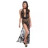 Noir - robe maxi transparente motif floral (noir) - XL