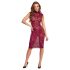 Cottelli - robe transparente dentelle - bordeaux - L
