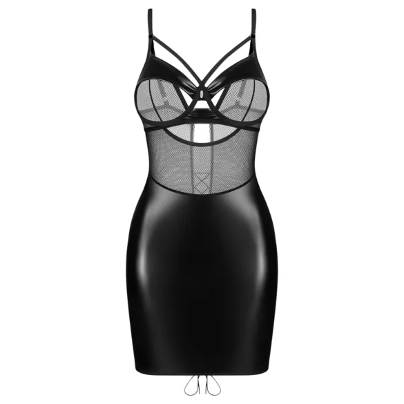 Obsessive Dominna - robe dominatrice brillante avec empiècements transparents