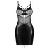 Obsessive Dominna - robe dominatrice brillante avec empiècements transparents