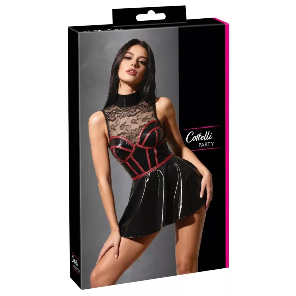Cottelli - mini-robe en dentelle façon corset (noir)