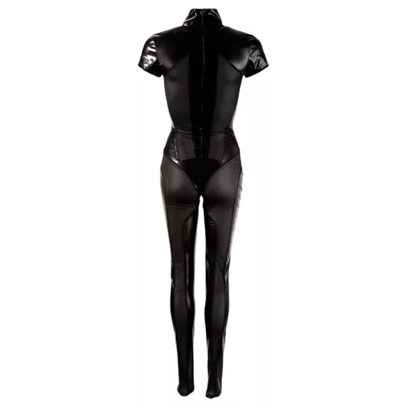 Cottelli - Combinaison courte brillante - manches courtes - noir - XL