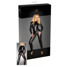   Noir - Combinaison moulante manches longues brillante - noir - M