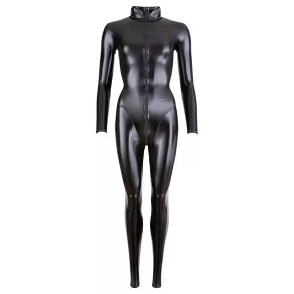 Cottelli - combinaison moulante brillante manches longues - noir - L