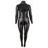 Cottelli Plus Size - combinaison moulante manches longues brillante - noir