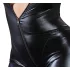 Cottelli Plus Size - combinaison moulante manches longues brillante - noir - 4XL