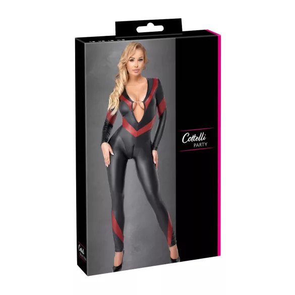 Cottelli - combinaison effet cuir zippée - noir - L