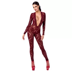 Noir Kink Royal - body résille transparent - rouge - M