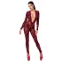 Noir Kink Royal - body résille transparent - rouge - M