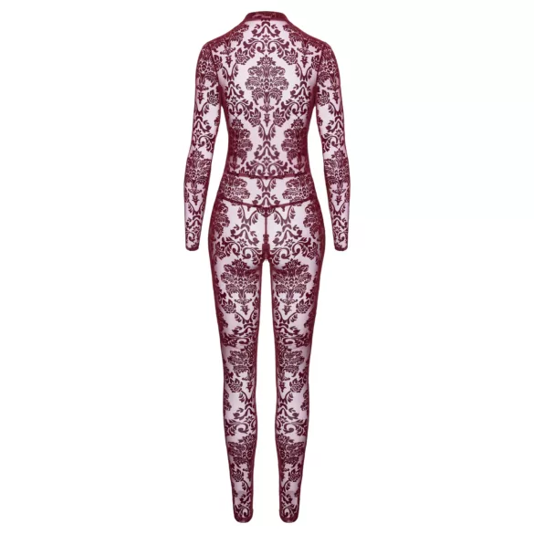 Noir Kink Royal - body résille transparent - rouge - M