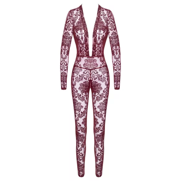 Noir Kink Royal - body résille transparent - rouge - L