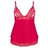 Cottelli Plus Size - babydoll sexy en dentelle - grande taille - rouge