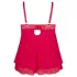 Cottelli Plus Size - babydoll sexy en dentelle - grande taille - rouge