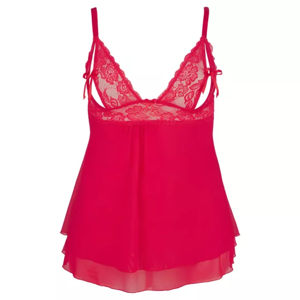 Cottelli Plus Size - babydoll sexy en dentelle - grande taille - rouge - 4XL