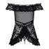 Obsessive - Babydoll à volants avec string - noir