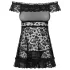 Obsessive - Babydoll à volants avec string - noir - L/XL