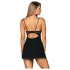 Obsessive Luvae - nuisette à fleurs avec strass et string - noir