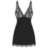Obsessive Luvae - nuisette à fleurs avec strass et string - noir