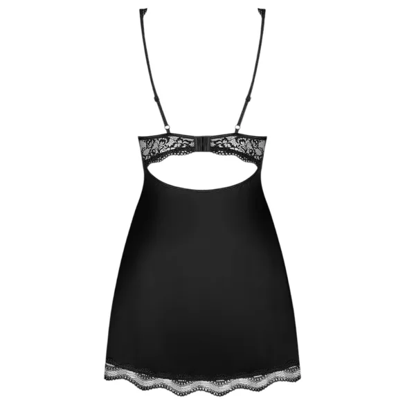 Obsessive Luvae - nuisette à fleurs avec strass et string - noir - L/XL