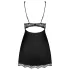 Obsessive Luvae - nuisette à fleurs avec strass et string - noir - L/XL