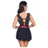 Babydoll dentelle noir avec col bondage Cottelli - M