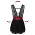 Babydoll dentelle noir avec col bondage Cottelli - L