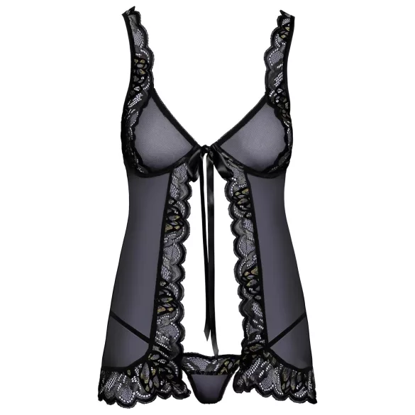 Kissable - Babydoll ouvert (noir)