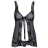 Kissable - Babydoll ouvert (noir)