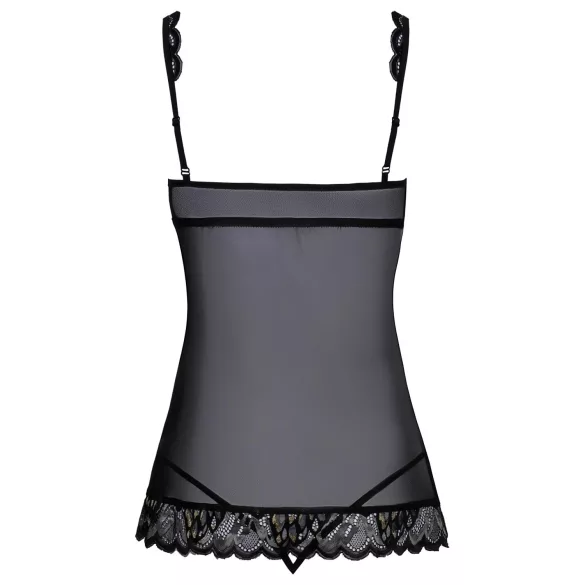 Kissable - Babydoll ouvert (noir)