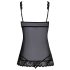 Babydoll noir ouvert à embrasser - L/XL