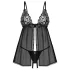 Obsessive - babydoll en dentelle - ensemble - noir - M/L