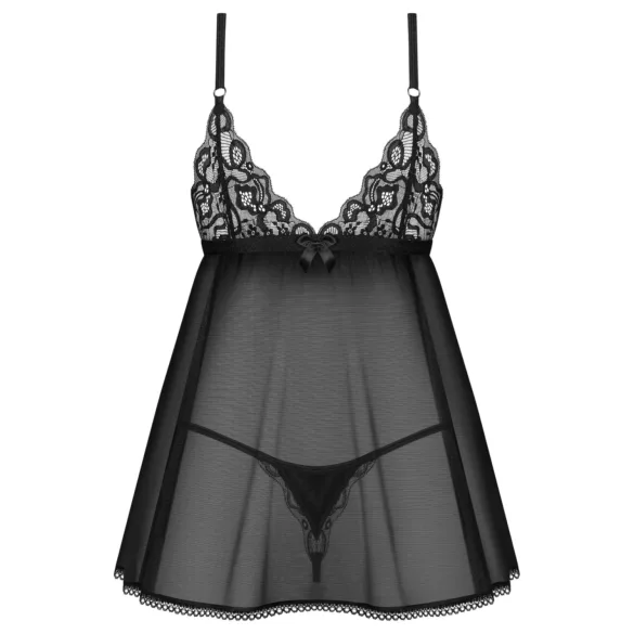 Obsessive - babydoll en dentelle - ensemble - noir - M/L