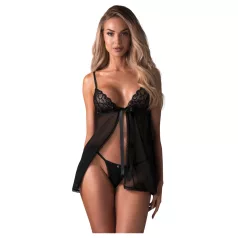 Obsessive - babydoll en dentelle - ensemble - noir