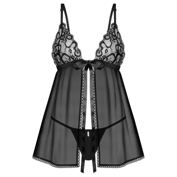 Obsessive - babydoll en dentelle - ensemble - noir