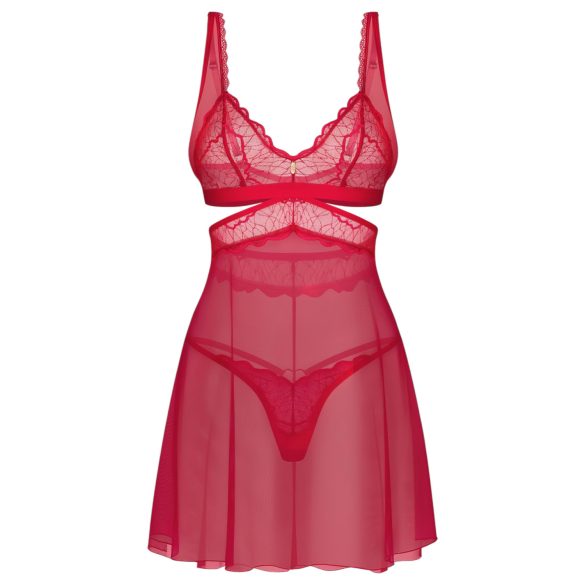 Obsessive Cupide Desir - nuisette dentelle transparente (rouge)
