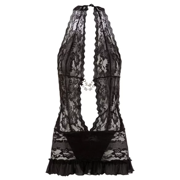 Cottelli - Robe mini en dentelle à tour de cou - noir - M