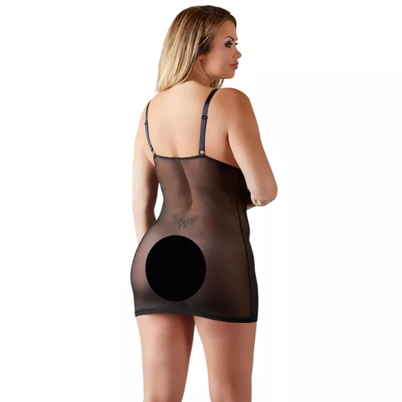 Cottelli - nuisette grande taille transparente en dentelle - noir