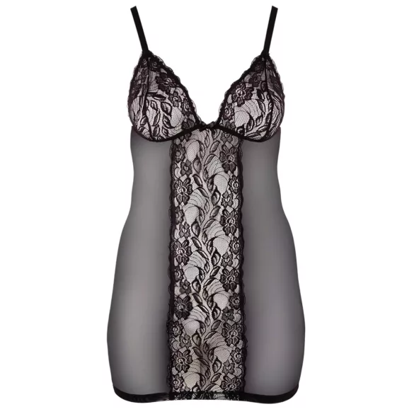 Cottelli - nuisette grande taille transparente en dentelle - noir