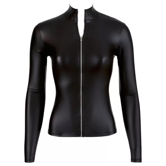 Cottelli - top femme manches longues brillant - noir - M